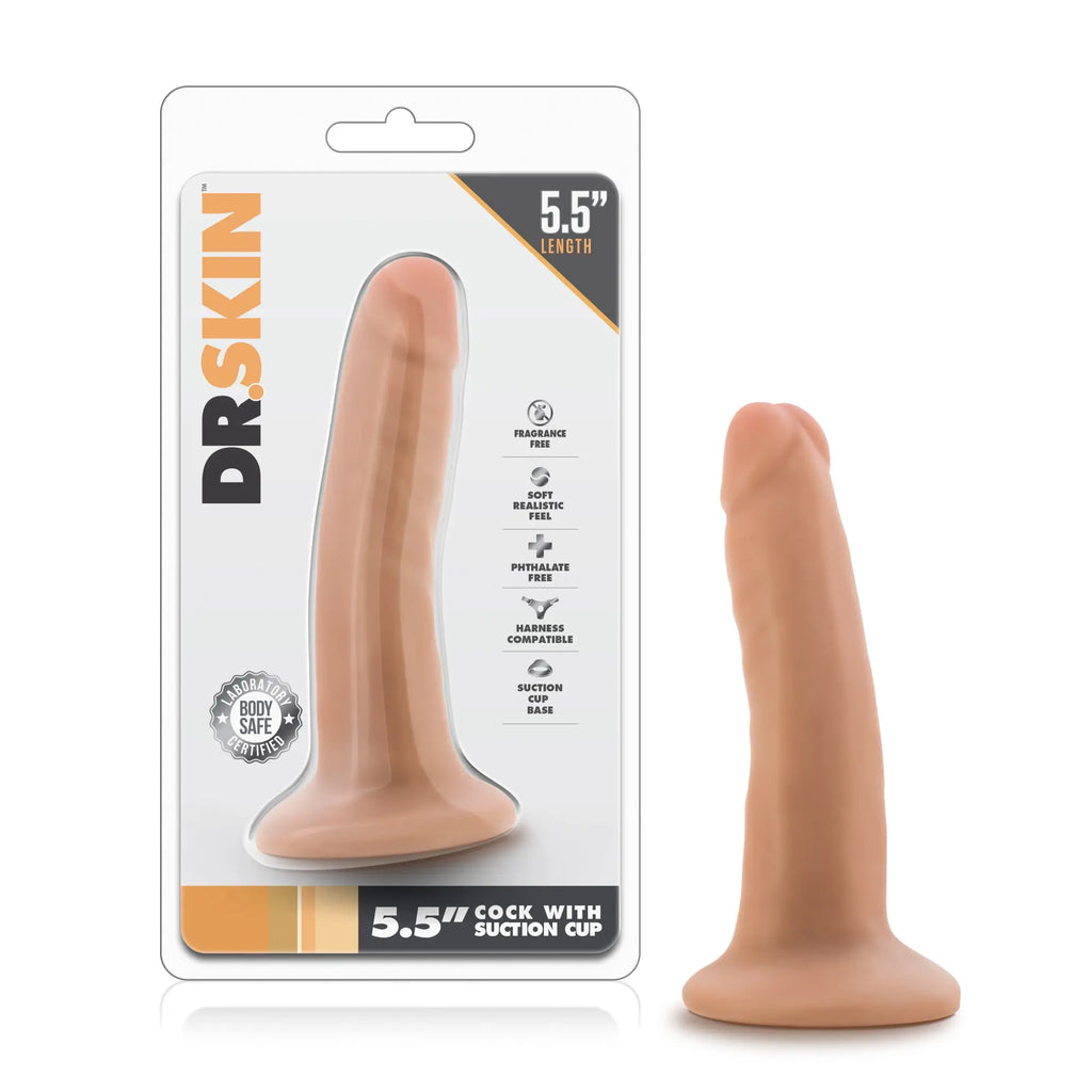 Dr. Skin - 5.5 Inch Cock with Suction Cup - Vanilla – body-safe materials suction stimulation | Fu'Cha Exotics