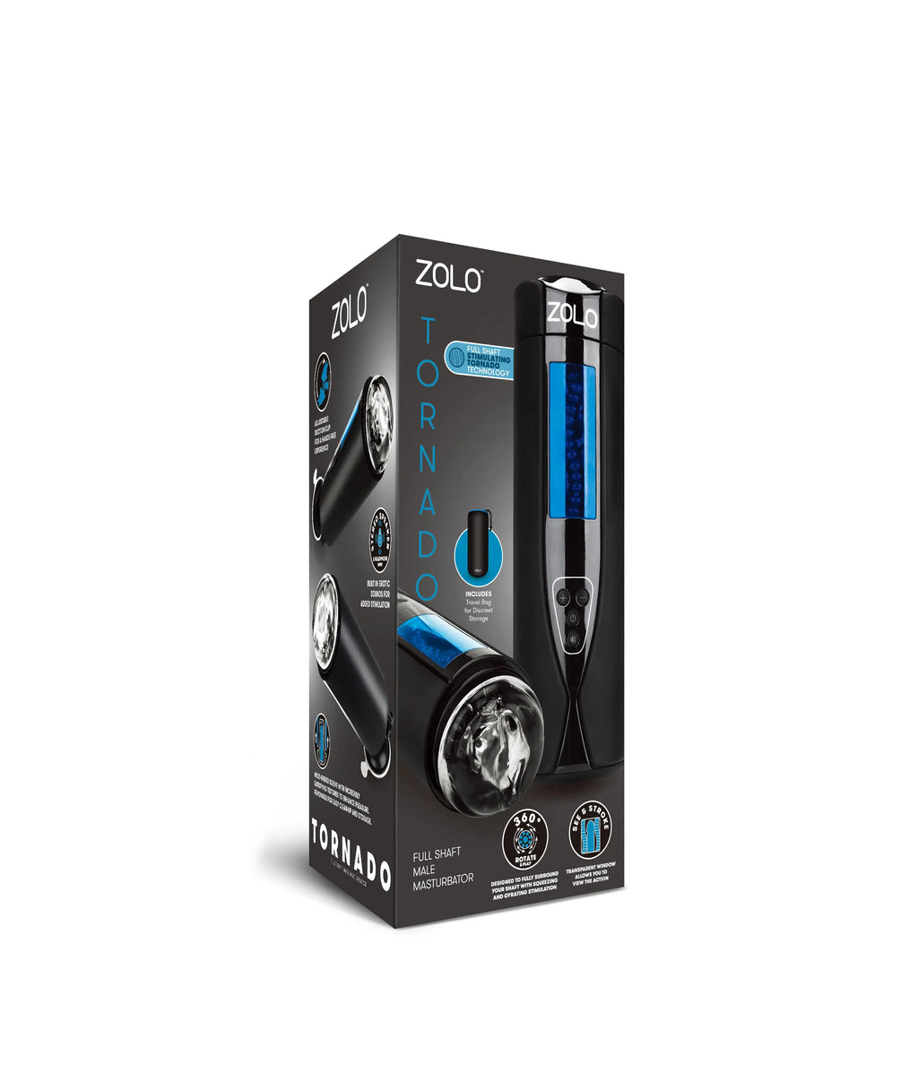 Zolo Tornado Rechargeable Masturbator - Black – body-safe materials USB-rechargeable | Fu'Cha Exotics