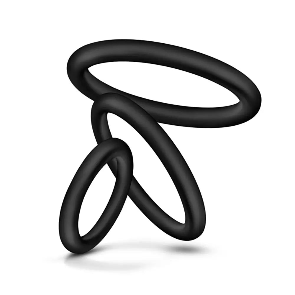 Performance - Vs4 Pure Premium Silicone Cockring Set - Black – body-safe silicone | Fu'Cha Exotics