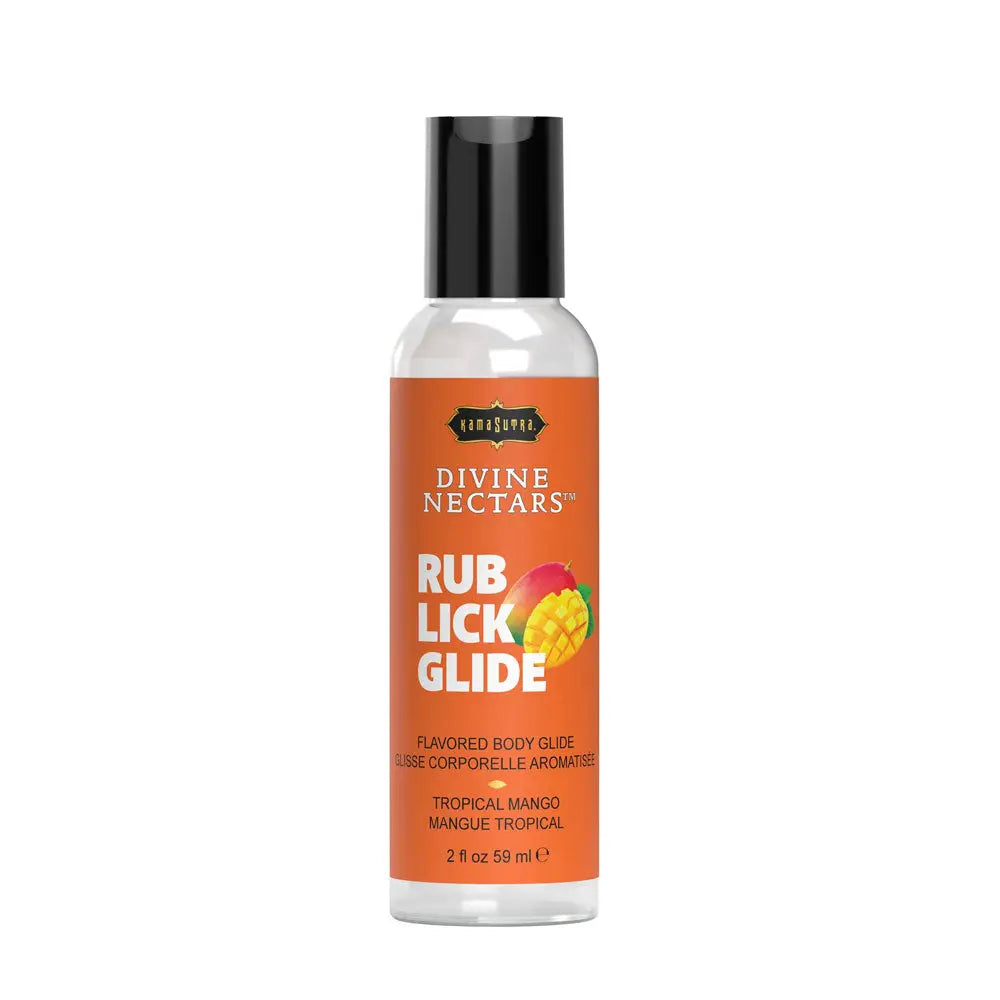 Divine Nectars Flavored Body Glide - Tropical Mango - 2 Fl. Oz./ 59ml – body-safe materials | Fu'Cha Exotics