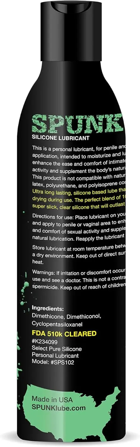 Spunk Lube Pure Silicone Cap 8 Fl Oz – body-safe silicone | Fu'Cha Exotics