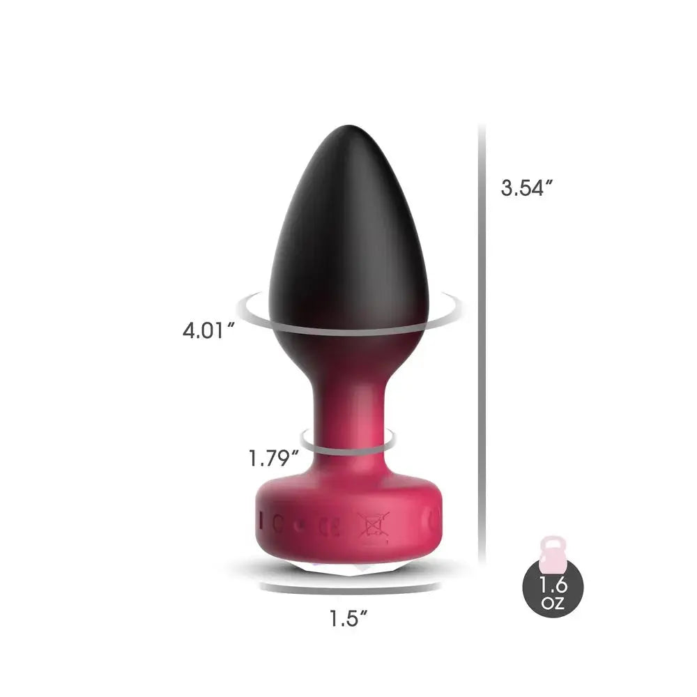 Eluxe Vibrating Clr Gem Rbyombre Plug Md With Remote – body-safe materials | Fu'Cha Exotics