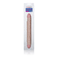 Veined double-ended dong sex toy, ivory, in clear blister pack
