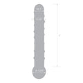 Clear glass dildo with rounded tip, ribbed grip, approx 6 in length