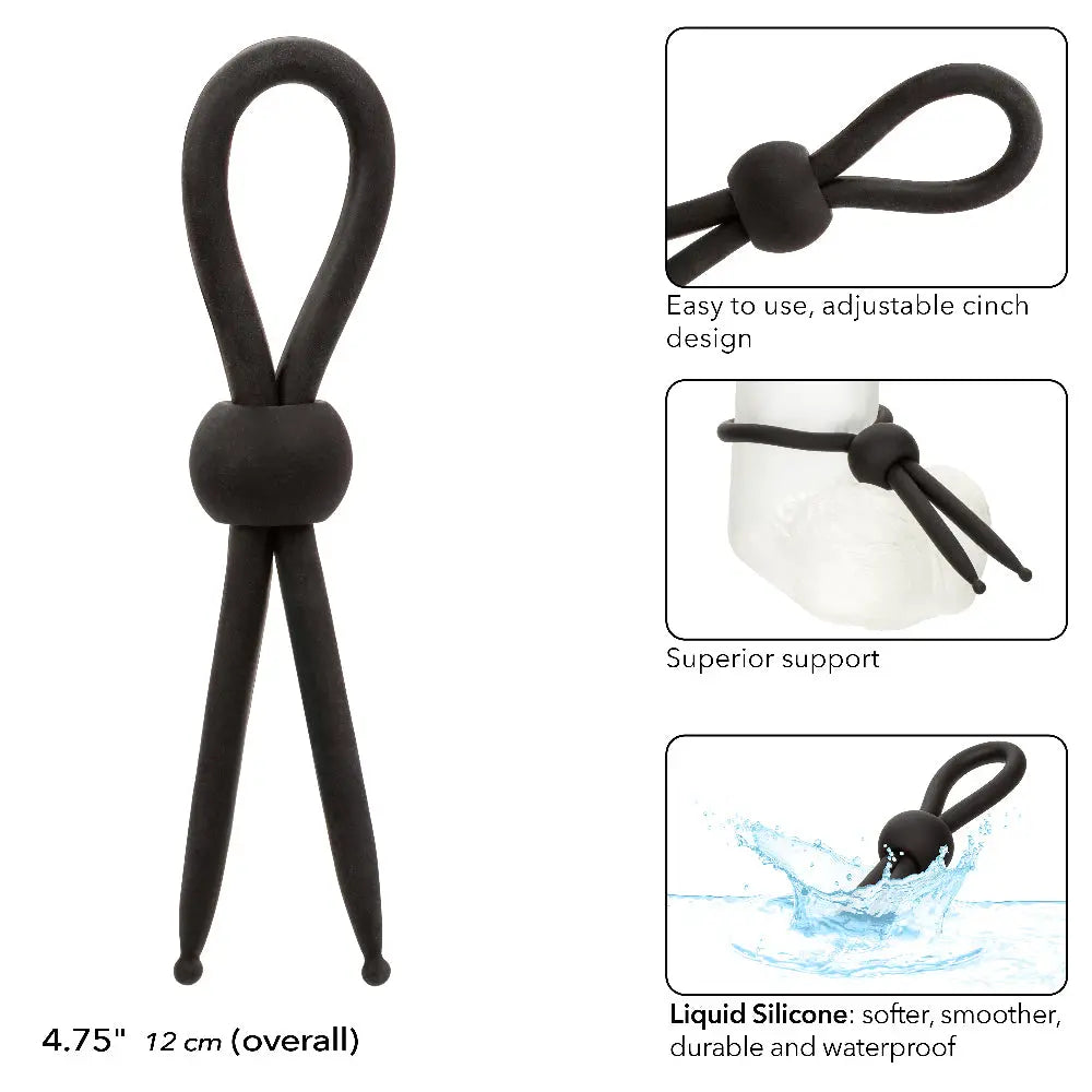 Alpha Liquid Silicone Lasso - Black – body-safe materials | Fu'Cha Exotics