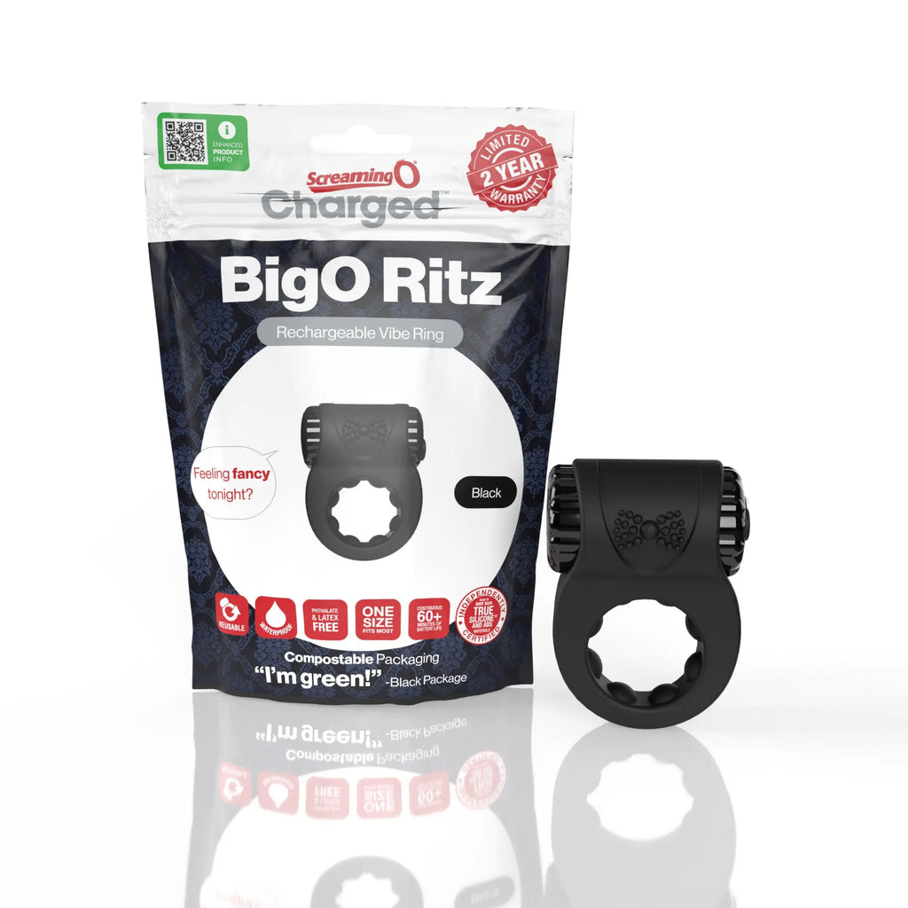 Screaming O - Big O Ritz Rechargeable Vibe Ring - Black – body-safe materials | Fu'Cha Exotics