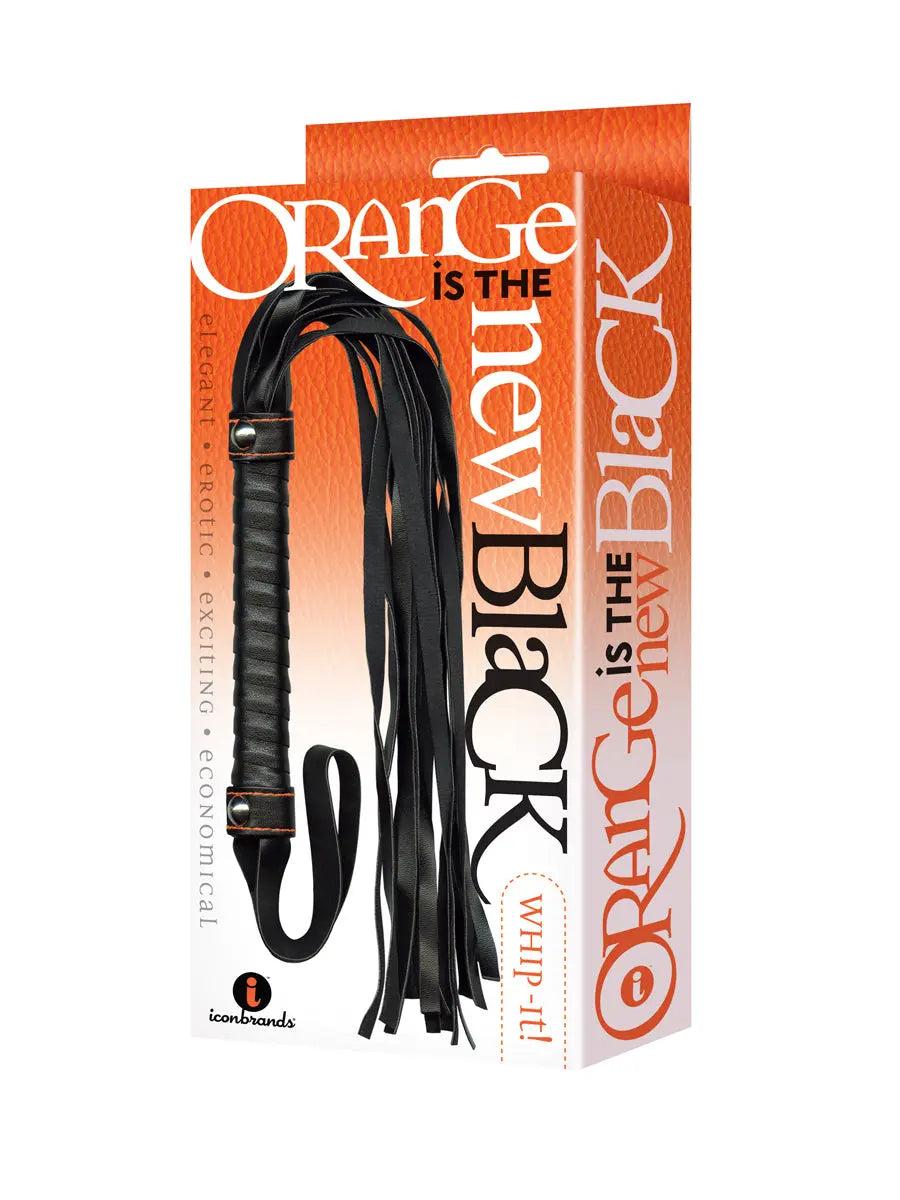 The 9's Orange Is the New Black Whip It - Black – body-safe materials | Fu'Cha Exotics