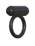 Black padded C-ring with studded texture and round knob end