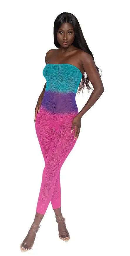 Seamless Mesh Bodystocking - Os - Neon Rainbow – nylon | Fu'Cha Exotics