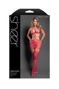 Unmatched Bralette and Harnessed Stocking Skirt - Os - Hot Pink