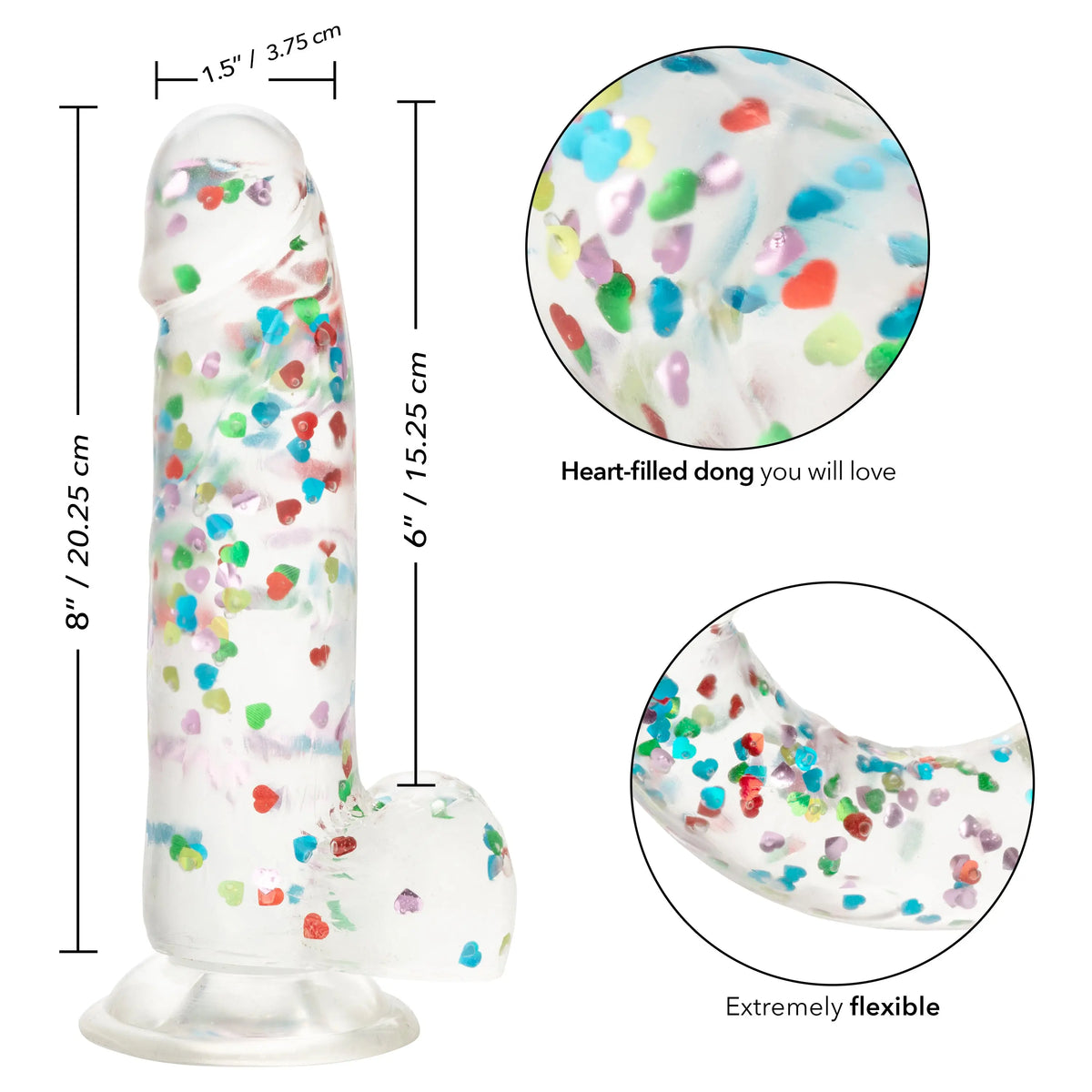 Naughty Bits I Love Dick Heart-Filled Dong – body-safe materials | Fu'Cha Exotics
