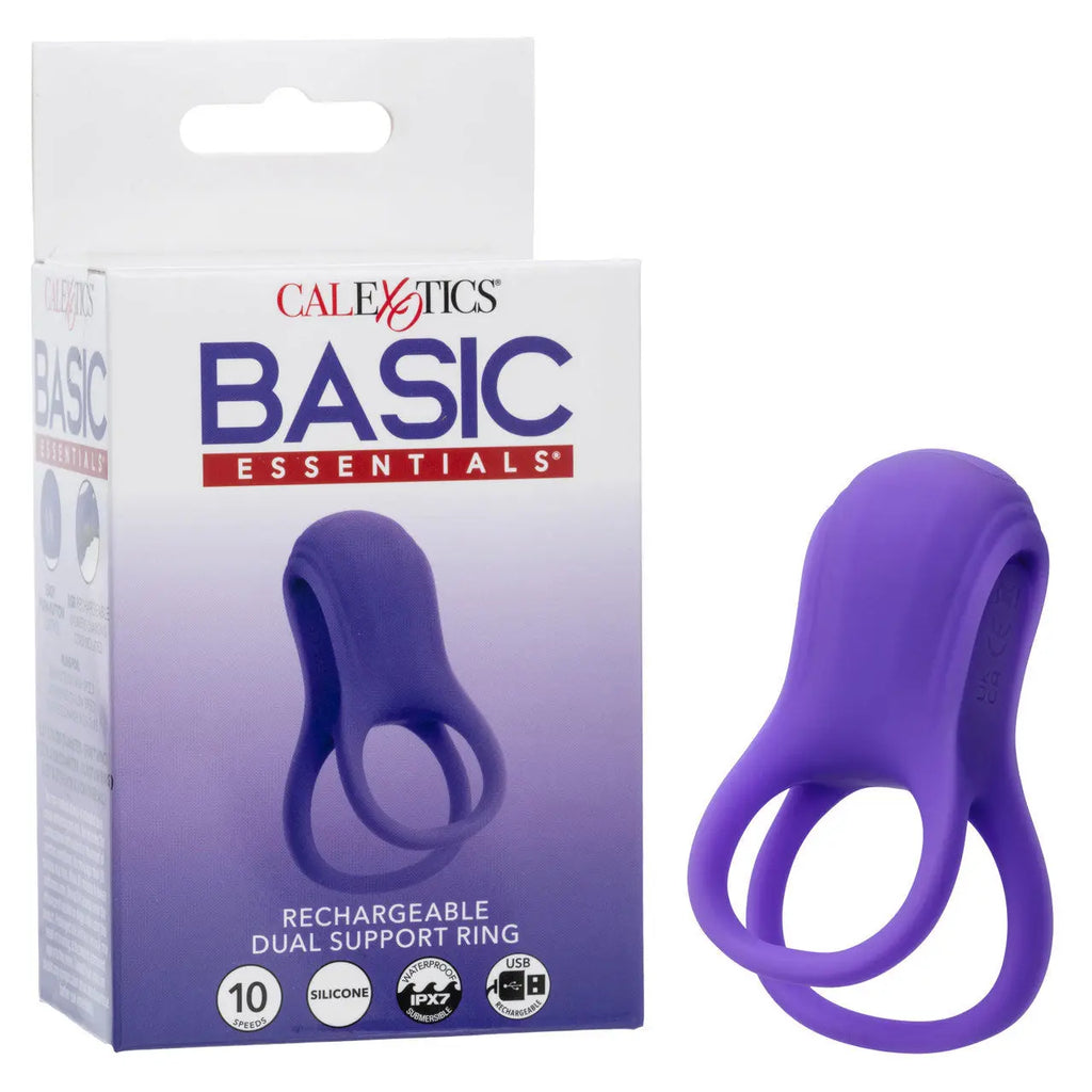 Basic Essential Rechargeable Dual Support Ring - Purple – body-safe materials | Fu'Cha Exotics