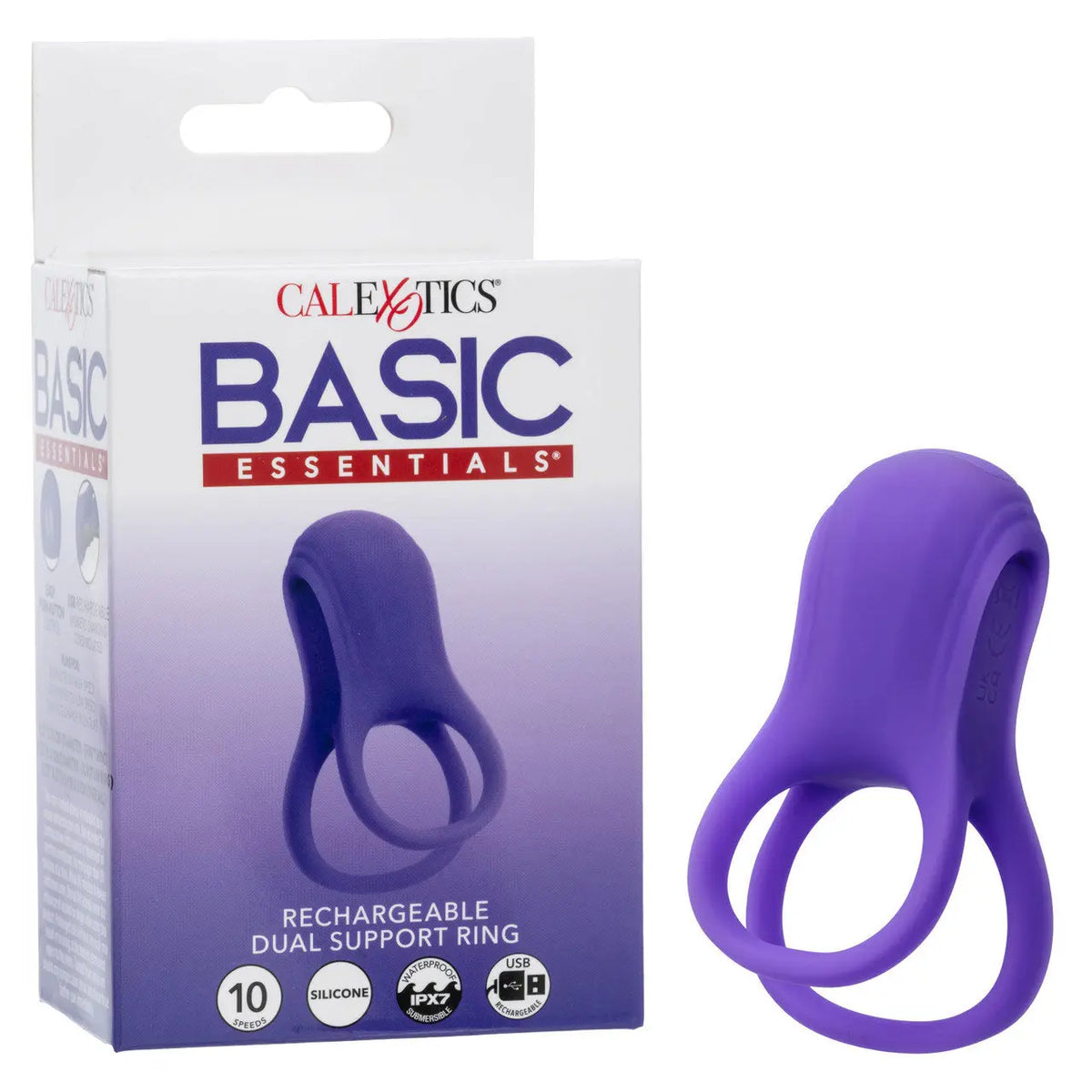 Basic Essential Rechargeable Dual Support Ring - Purple – body-safe materials | Fu'Cha Exotics