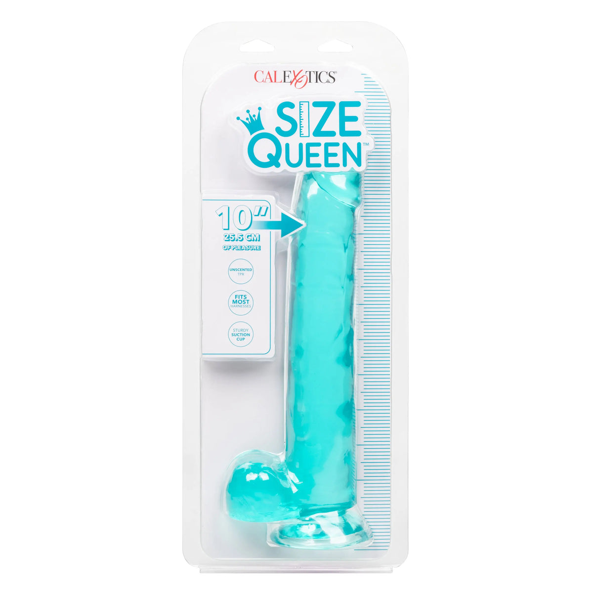 Size Queen 10 inch/25.5 Cm - Blue – body-safe materials | Fu'Cha Exotics