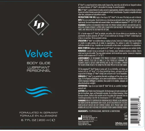 ID Velvet Body Glide 6.7 Oz – body-safe materials | Fu'Cha Exotics