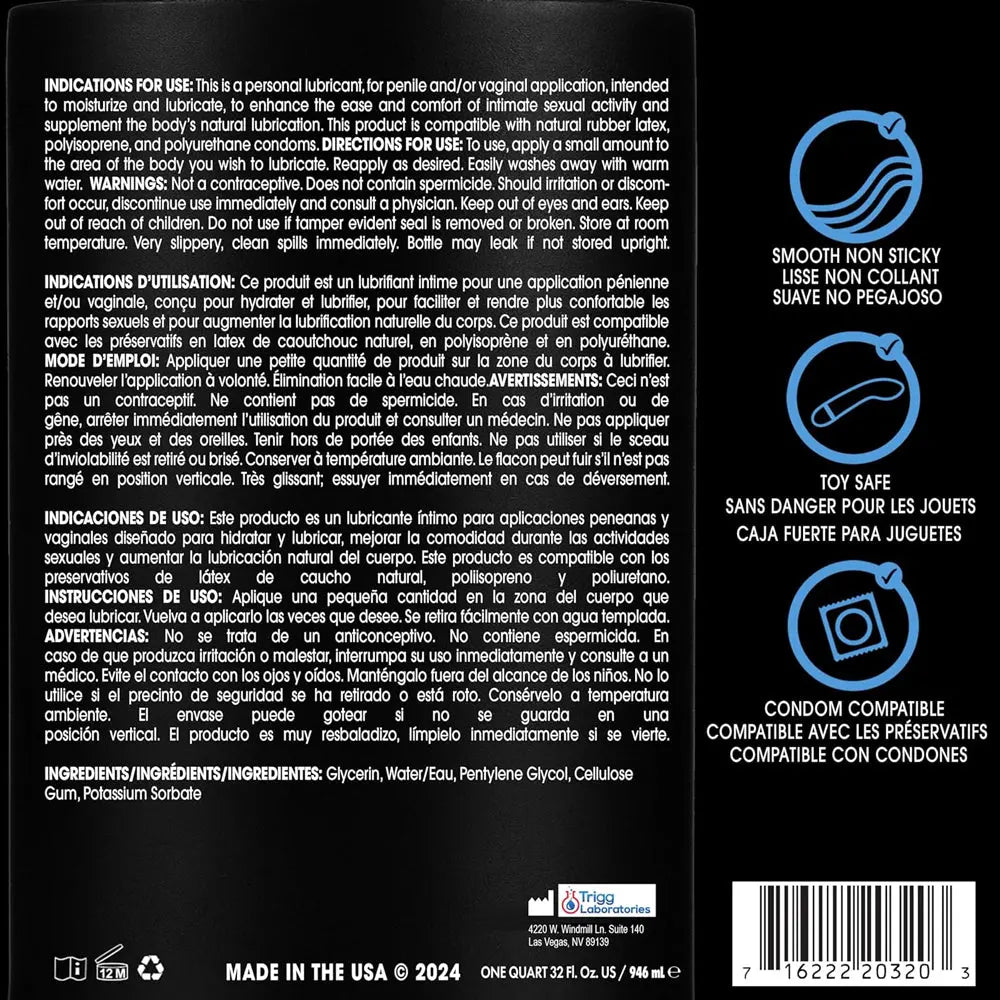 Wet Original Water Based Lubricant 32 Oz – body-safe materials | Fu'Cha Exotics