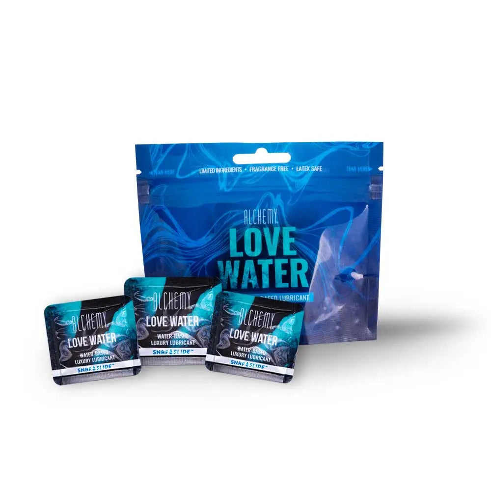 Alchemy Love Water Snap Slide Display - 12 Packs 16 Ct -Water-Based Lubricant – body-safe materials | Fu'Cha Exotics