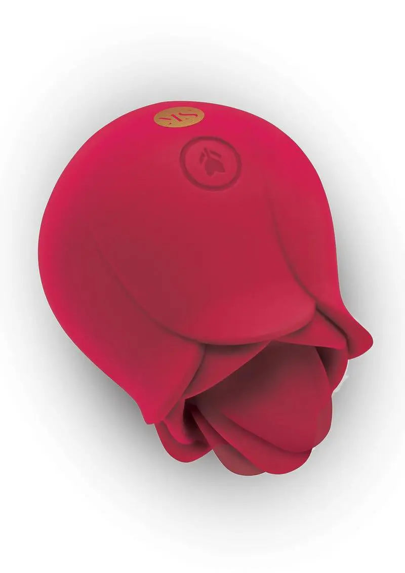 Secret Kisses Rosegasm Rose Blossom Licker - Red – body-safe silicone fully waterproof | Fu'Cha Exotics