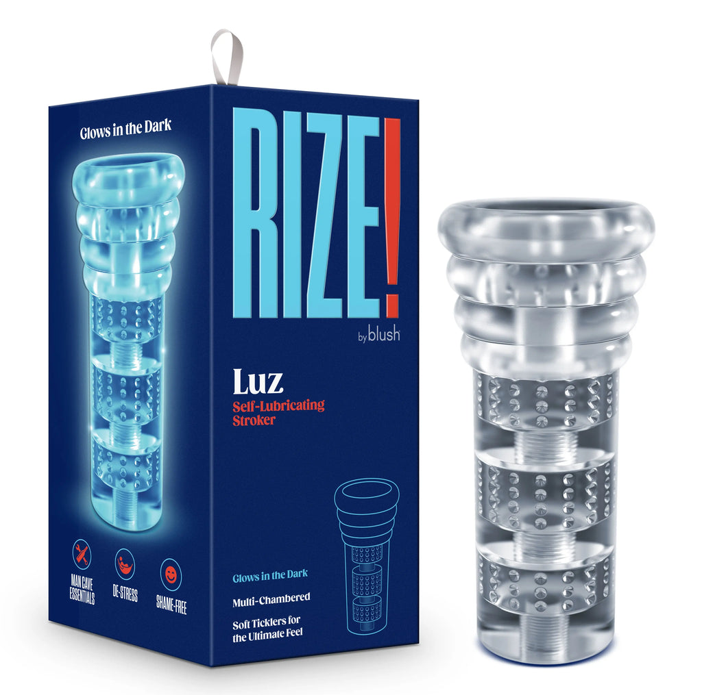 Rize - Luz - Glow in the Dark Self- Lubricating Stroker - Clear – body-safe materials | Fu'Cha Exotics