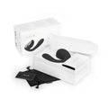 Black curved silicone massager with storage box and pouch