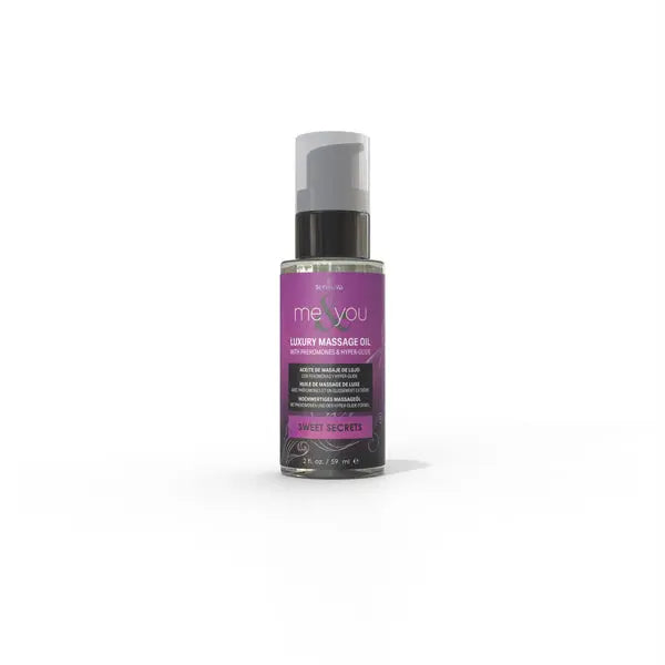 Me and You Massage Oil Sweet Secrets 2oz Pheromone Infused – body-safe silicone | Fu'Cha Exotics