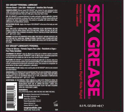 Sex Grease Silicone Based 8.5 Oz – body-safe materials | Fu'Cha Exotics