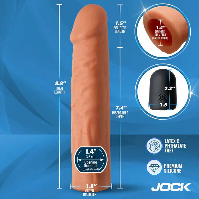 Jock Vibrating Penis Extension with Remote - Medium – body-safe materials | Fu'Cha Exotics