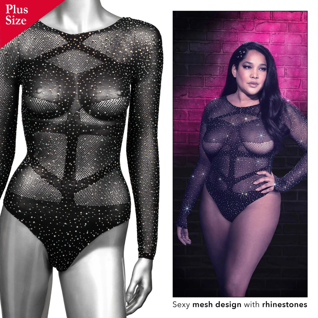 Radiance Long Sleeve Body Suit - Queen - Black – body-safe materials | Fu'Cha Exotics