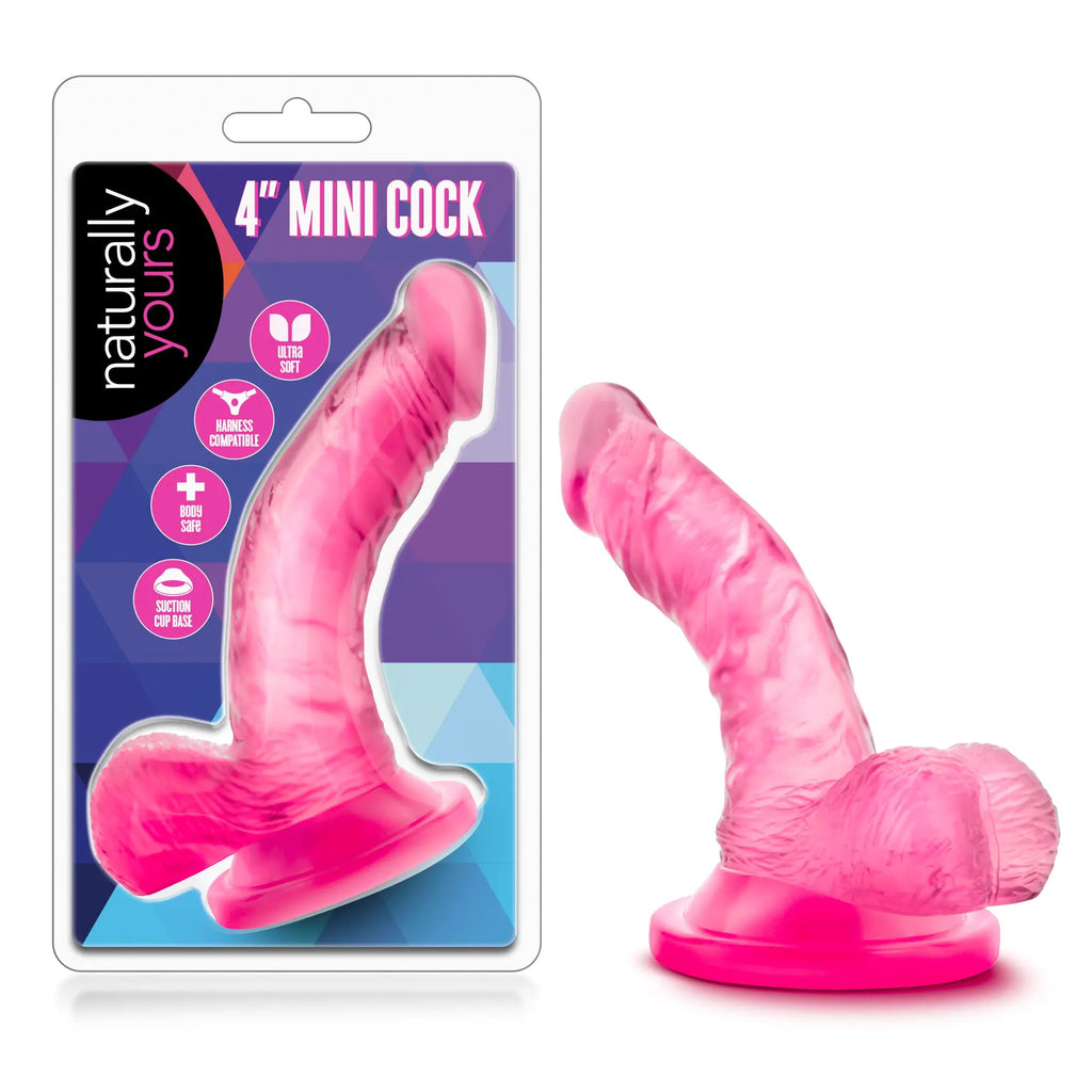 Naturally Yours - 4 Inch Mini Cock - Pink – body-safe materials | Fu'Cha Exotics