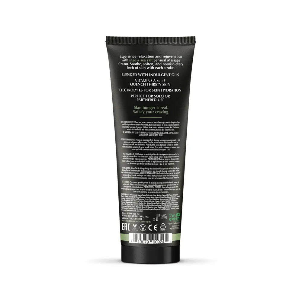 Sage and Sea Salt - Scented Sensual Massage Cream - 4 Oz – body-safe materials | Fu'Cha Exotics