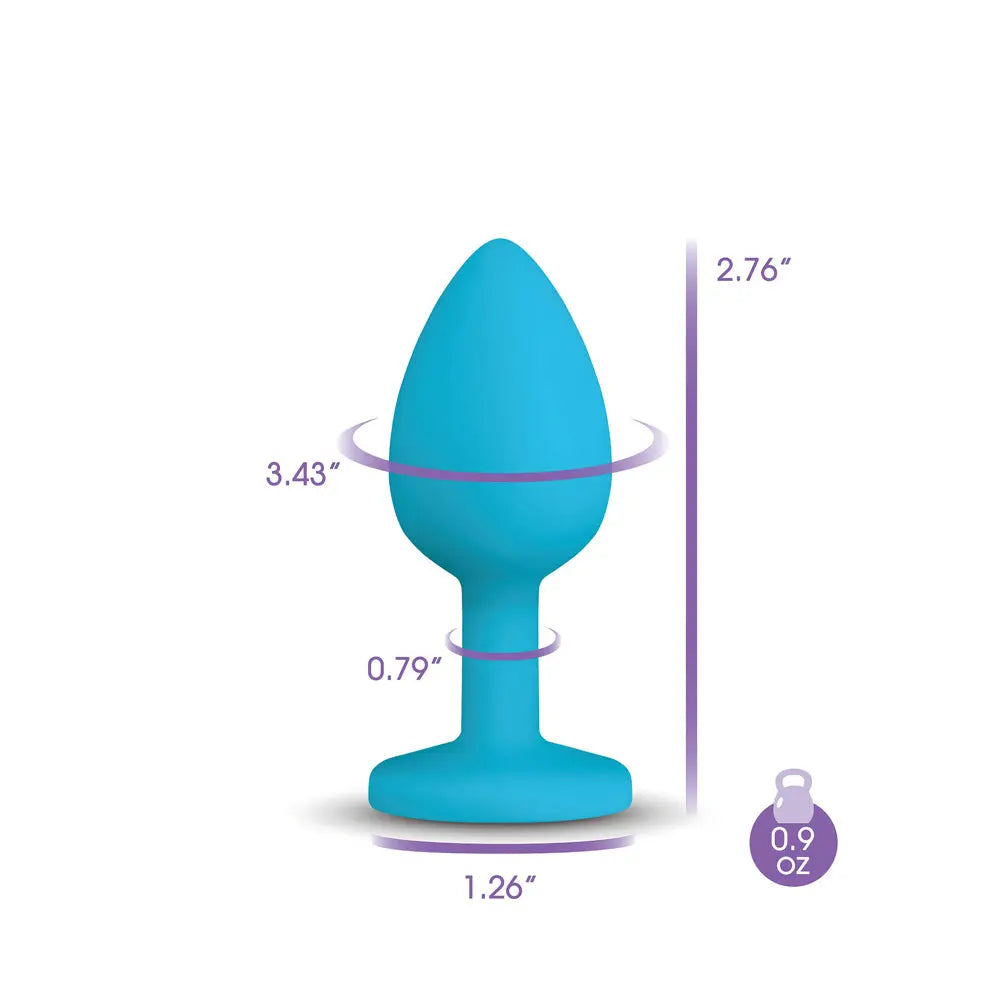 Gemma Clear Iridescent Gem Teal Silicone Plug - S – body-safe materials | Fu'Cha Exotics