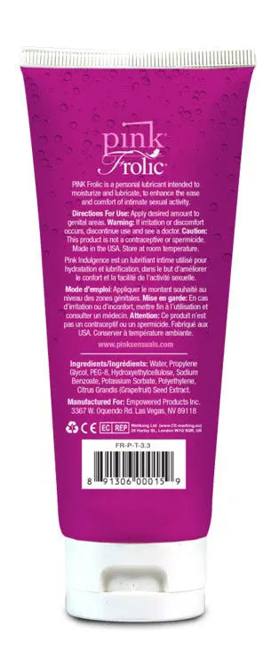 Pink Frolic - 3.3 Oz. Tube – body-safe silicone | Fu'Cha Exotics