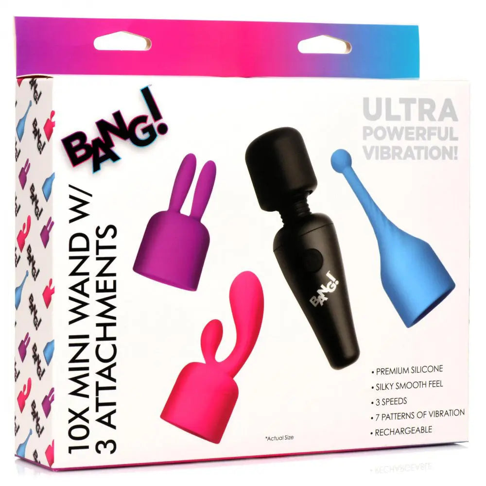 Bang - 10x Mini Wand With 3 Attachments – body-safe materials | Fu'Cha Exotics