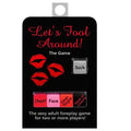 Adult foreplay game box with red lips and pink text, black package