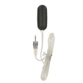 Black velvet mini bullet vibrator with white cord and plug