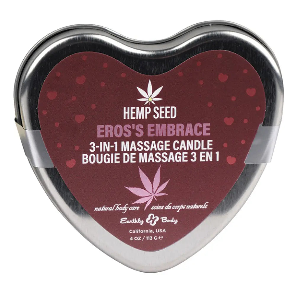 Hemp Seed 3-in-1 Valentines Day Candle - Ero's Embrace 4 Oz – body-safe materials | Fu'Cha Exotics