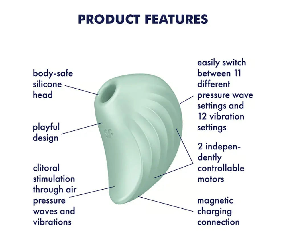 Satisfyer Pear Diver - Air Pulse Stimulator Plus Vibration - Mint – body-safe silicone fully waterproof | Fu'Cha Exotics