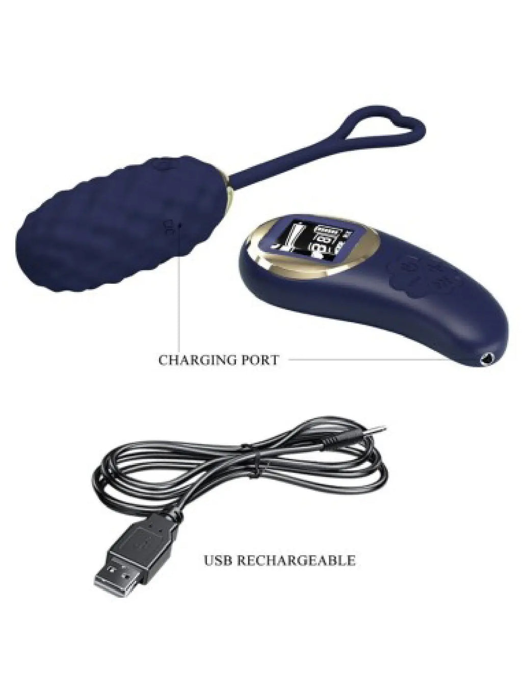 Vivian Remote Control Vibrating Egg - Blue – body-safe silicone 10 vibration modes | Fu'Cha Exotics