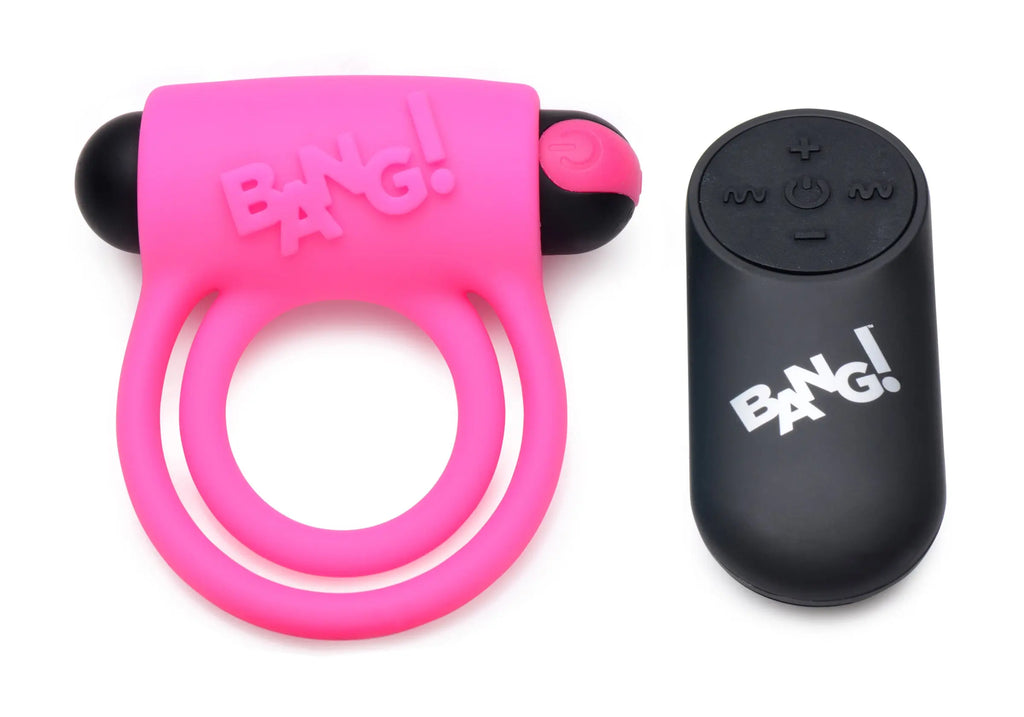 Bang - Silicone Cock Ring and Bullet With Remote Control - Pink – body-safe silicone 11 vibration modes | Fu'Cha Exotics