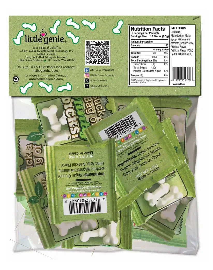 Suck a Bag of Minty Dicks- Bag of 25 – body-safe materials | Fu'Cha Exotics