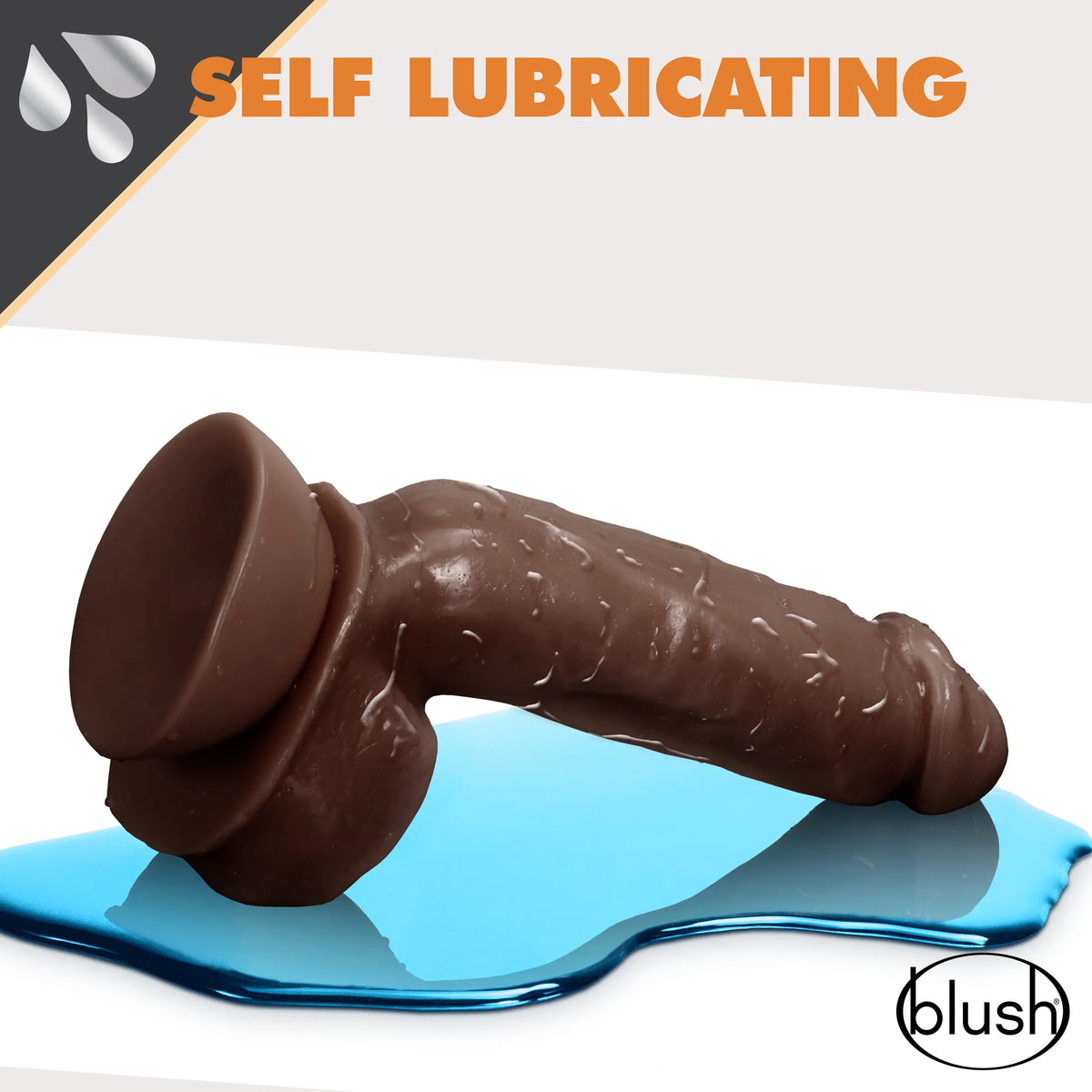 Dr. Skin Glide - 8.5 Inch Self Lubricating Dildo Lubricating Dildo With Balls - Chocolate – body-safe materials | Fu'Cha E...
