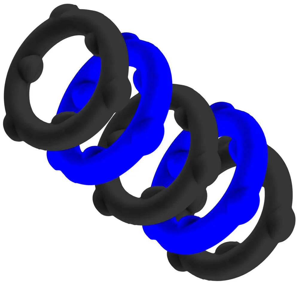 Gearheads 5 Pack Spinner Rings - Blue Black – body-safe materials | Fu'Cha Exotics