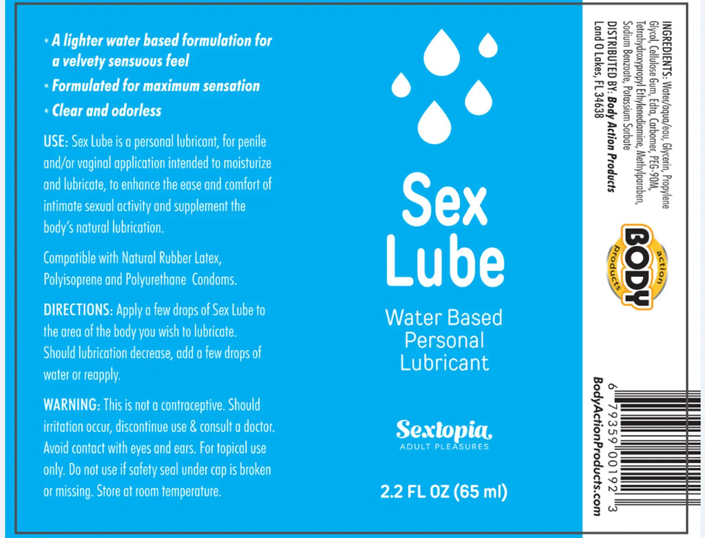 Sex Lube - Waterbased Lubricant 2.2 Oz – body-safe materials | Fu'Cha Exotics