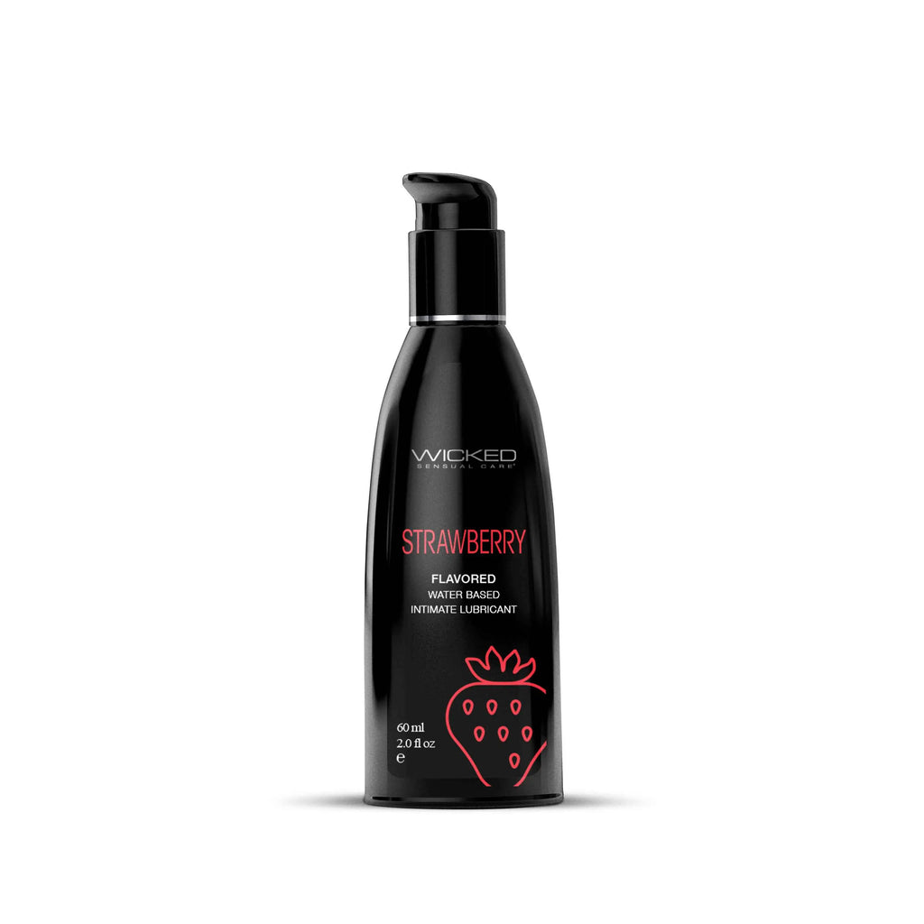 Aqua Strawberry Flavored Water Based Intimate Lubricant - 2 Fl. Oz. – body-safe materials | Fu'Cha Exotics