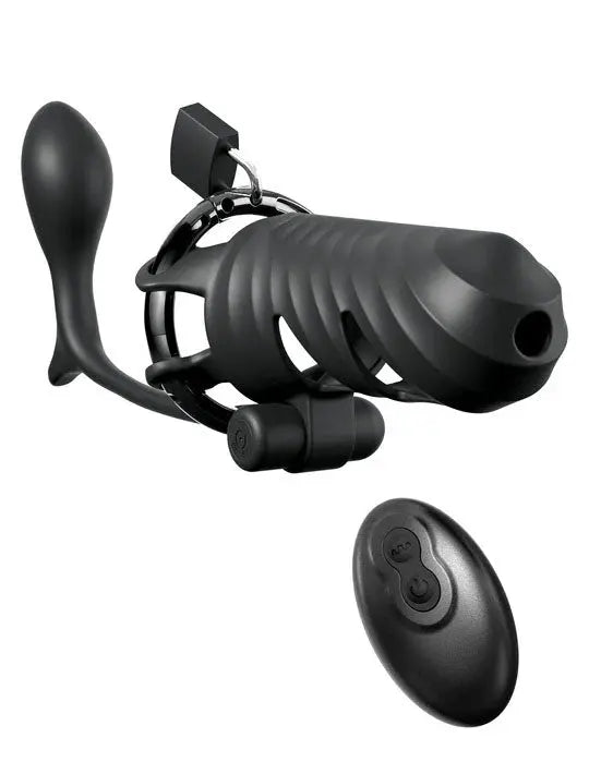 Fantasy C-Ringz Remote-Controlled Vibrating Cock Blocker With Ass-Gasm Plug - Black – body-safe materials | Fu'Cha Exotics