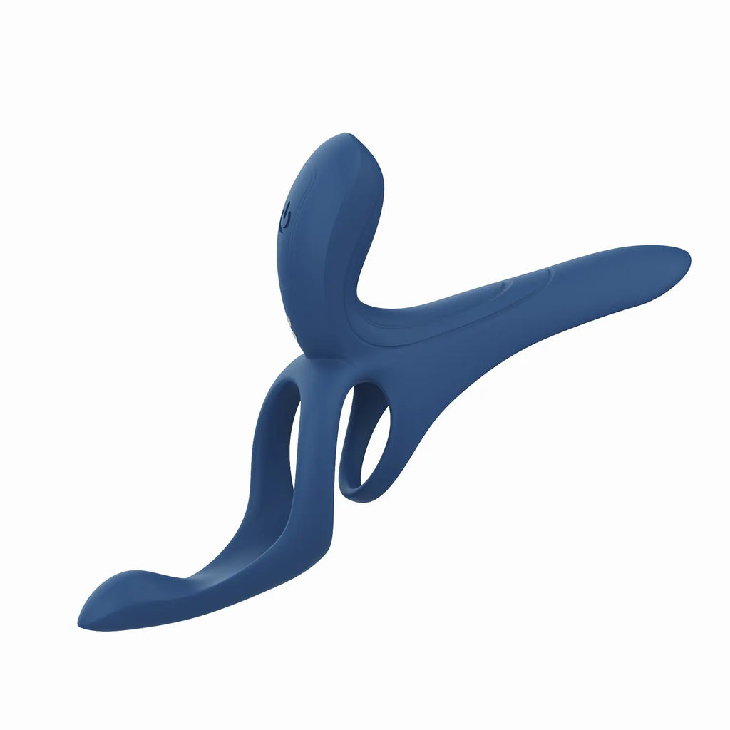Pleasure Pivot - App Controlled - Couples Vibrator - Navy Blue – body-safe silicone USB-rechargeable | Fu'Cha Exotics