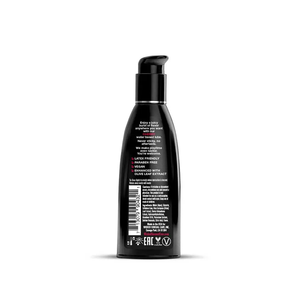 Aqua Cherry Flavored Water Based Intimate Lubricant - 2 Fl. Oz. – body-safe materials | Fu'Cha Exotics