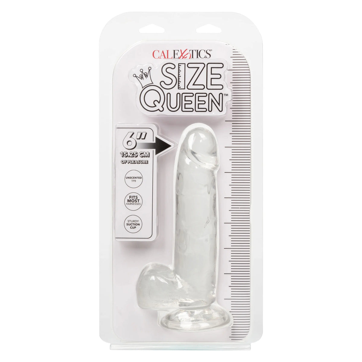 Size Queen 6 inch/15.25 Cm - Clear – body-safe materials | Fu'Cha Exotics