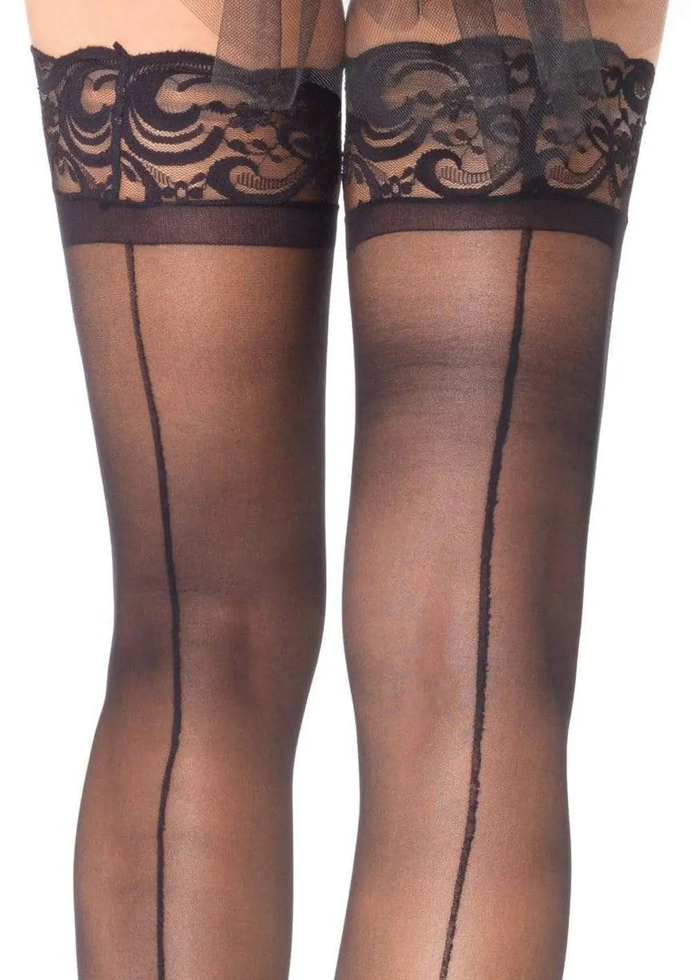 Stay Up Sheerthigh Highs - Black - One Size – body-safe materials | Fu'Cha Exotics