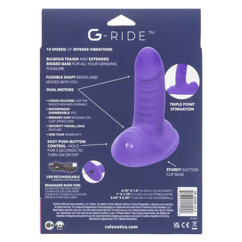 G-Ride Thrill Ride - Purple – body-safe silicone 10 vibration modes | Fu'Cha Exotics